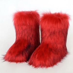 Faux Fur Short Boots – Plush Winter Fashion Boots